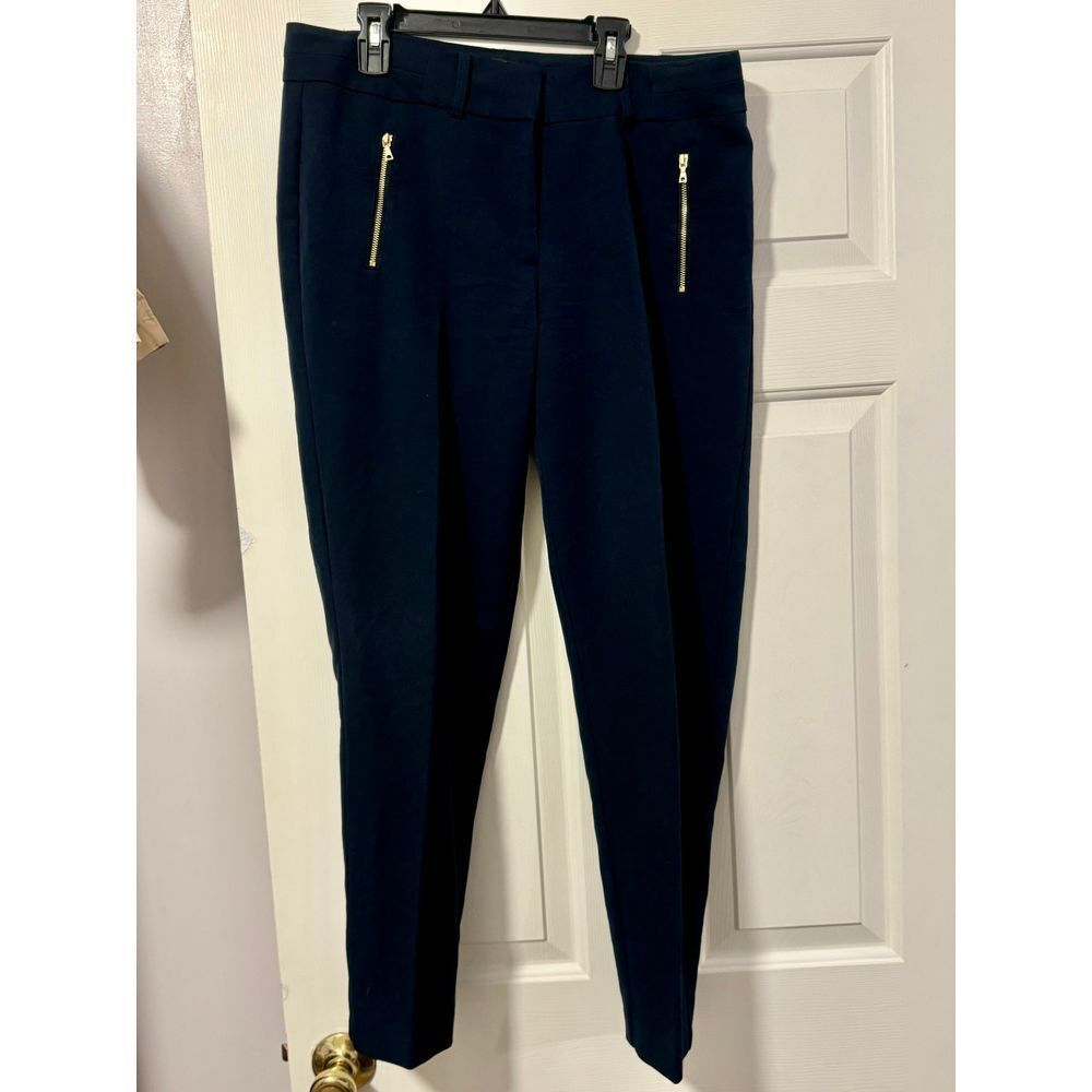 Jones New York Signature Womens Navy Blue Zipper Detail Dress Pants Size 10
